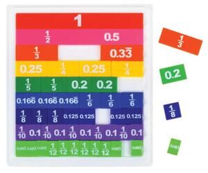 Hand2Mind Double Sided Decimal Fraction Tiles Set 51 Pc Montessori Math Tool
